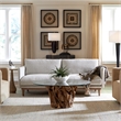 Uttermost Freefall Polyester Boucle Upholstered Sofa in Toasty Beige/Gray Ceruse