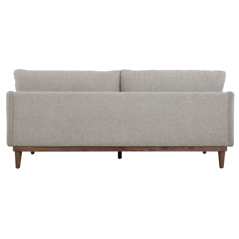Uttermost Freefall Polyester Boucle Upholstered Sofa in Toasty Beige/Gray Ceruse
