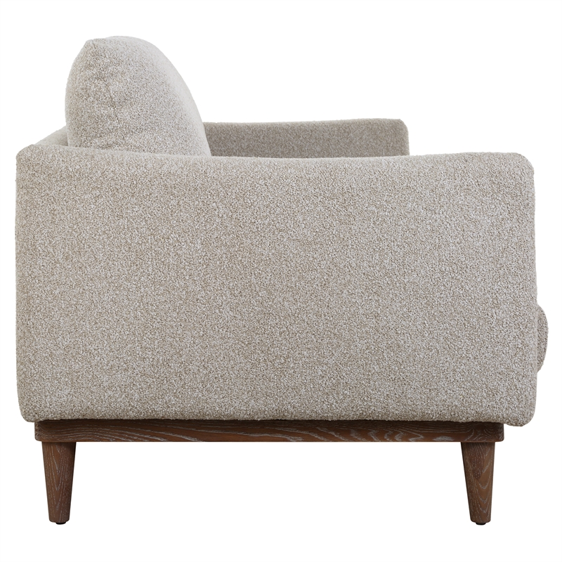 Uttermost Freefall Polyester Boucle Upholstered Sofa in Toasty Beige/Gray Ceruse