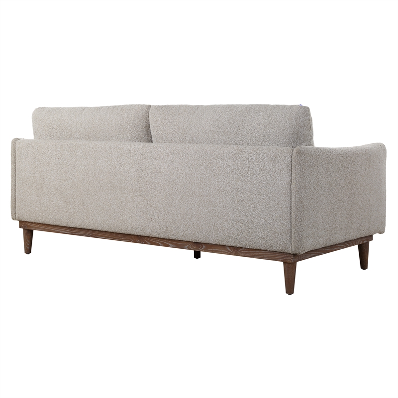 Uttermost Freefall Polyester Boucle Upholstered Sofa in Toasty Beige/Gray Ceruse