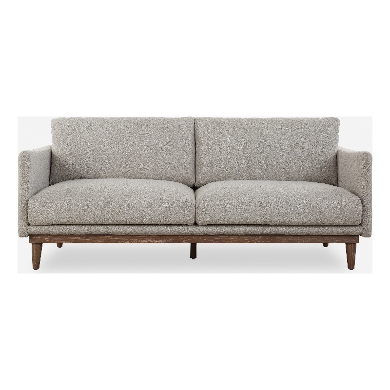Uttermost Freefall Polyester Boucle Upholstered Sofa in Toasty Beige/Gray Ceruse