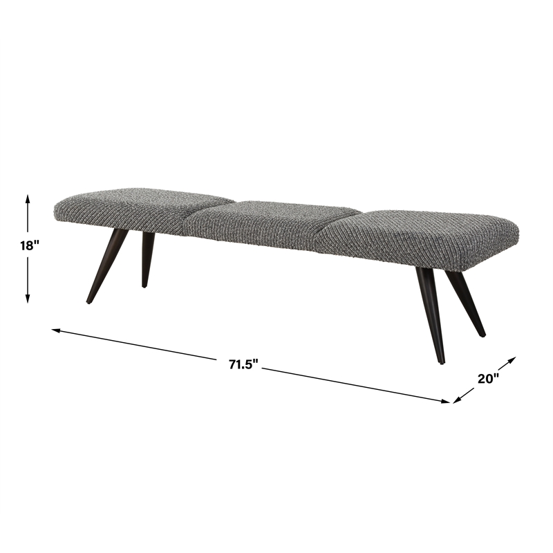 Uttermost Bowtie Charcoal Fabric Bench