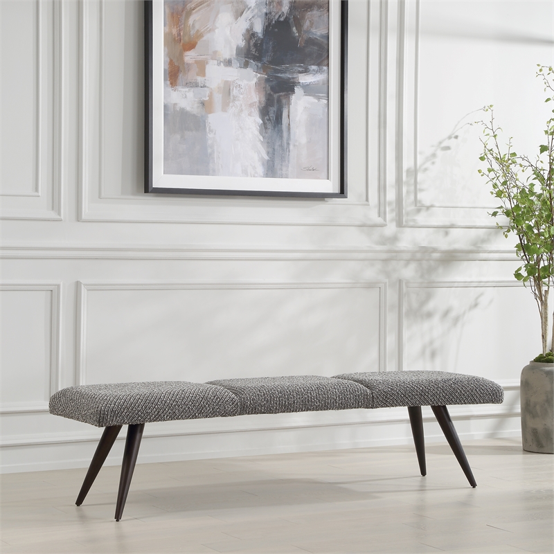 Uttermost Bowtie Charcoal Fabric Bench