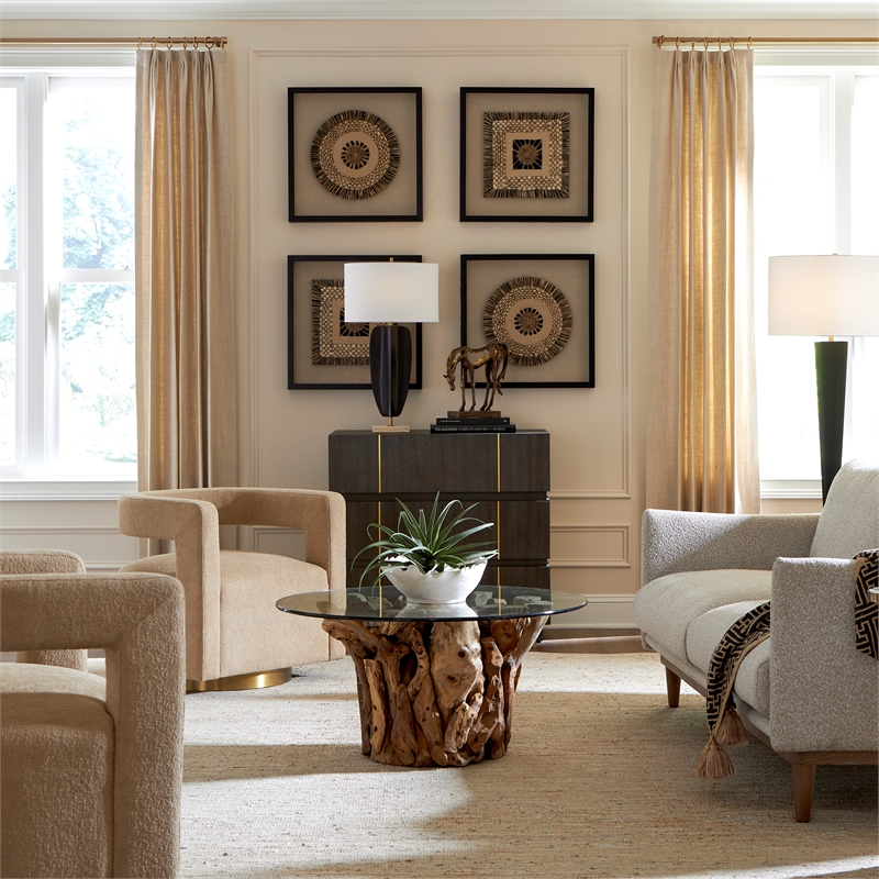 Uttermost Grounded Modern Swivel Chair in Brown