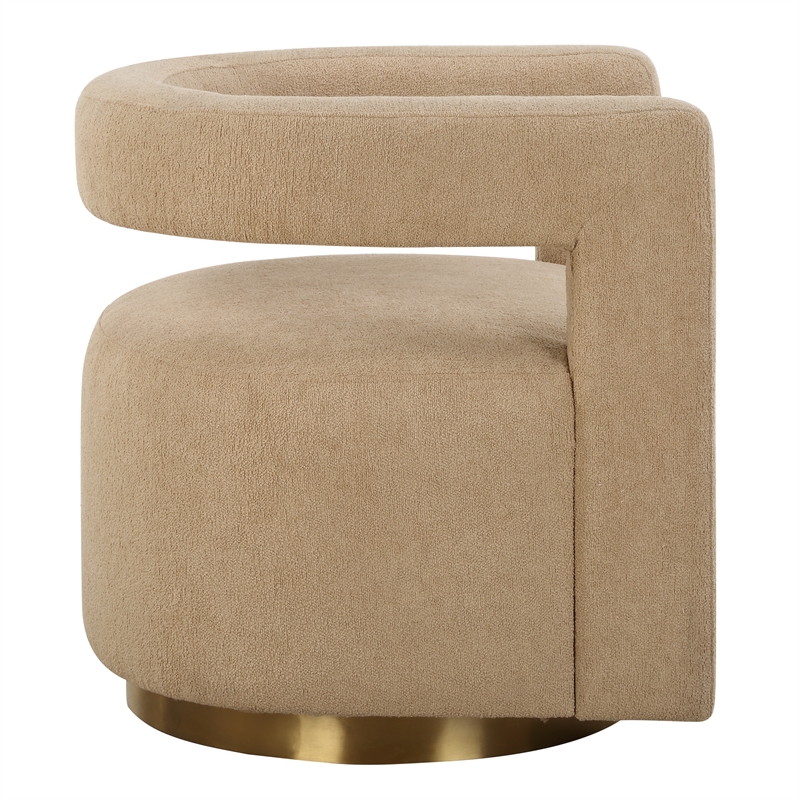 Uttermost Grounded Modern Swivel Chair in Brown