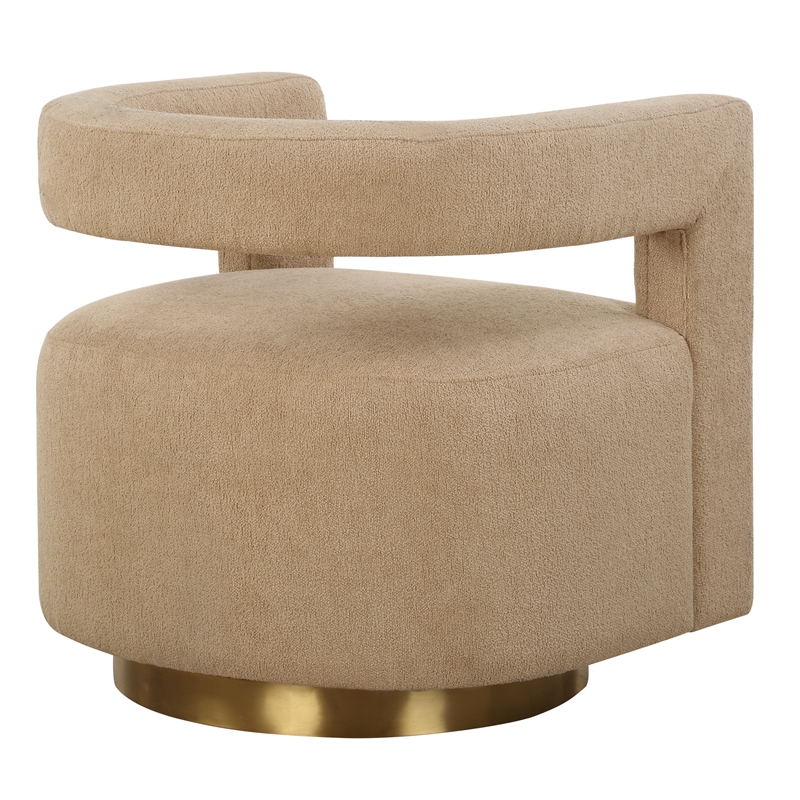 Uttermost Grounded Modern Swivel Chair in Brown