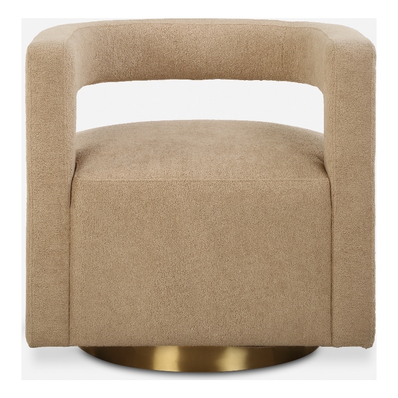 Uttermost Grounded Modern Swivel Chair in Brown