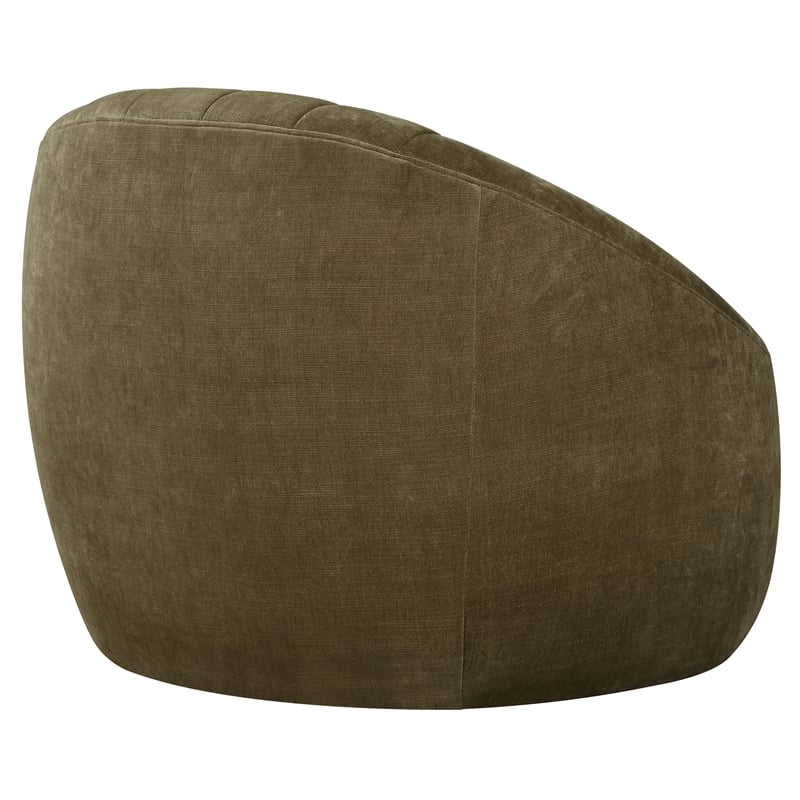 Uttermost Narrows Low-Pile Chambray Chenille Swivel Chair in Moss Green