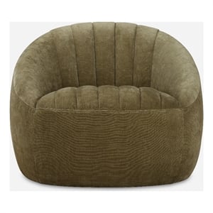 Uttermost Narrows Low-Pile Chambray Chenille Swivel Chair in Moss Green