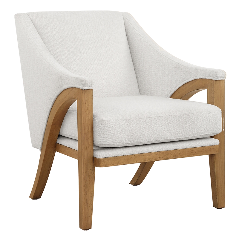 Uttermost Evolve White Fabric Accent Chair