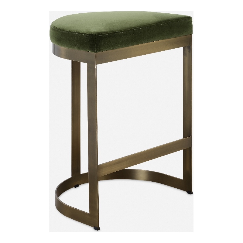 Uttermost Ivanna Brass Moss Counter Stool