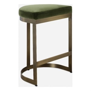 Uttermost Ivanna Brass Moss Counter Stool