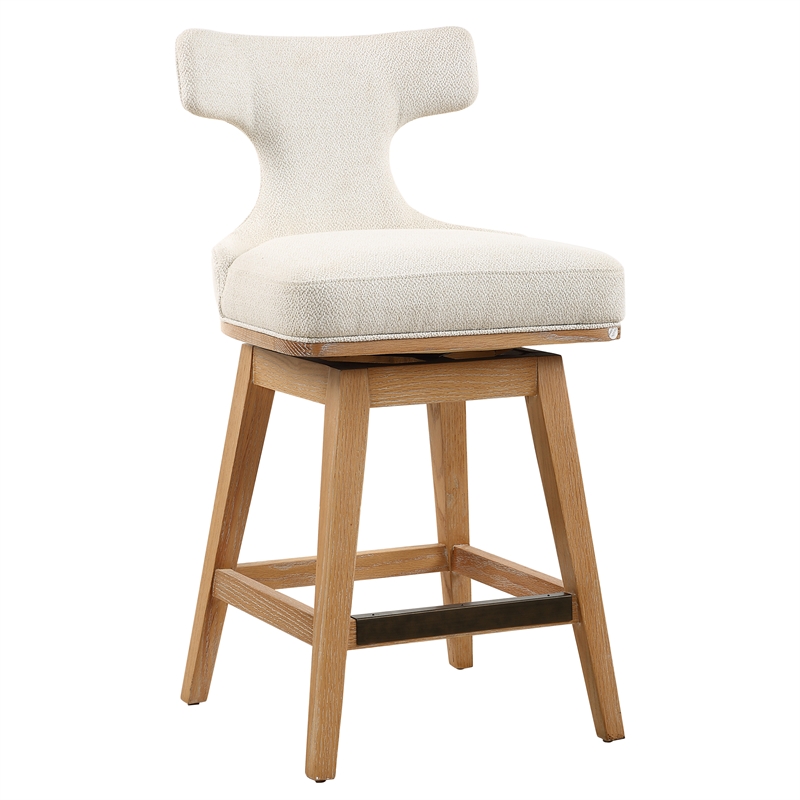 Uttermost Klismos Off White Fabric Counter Stool