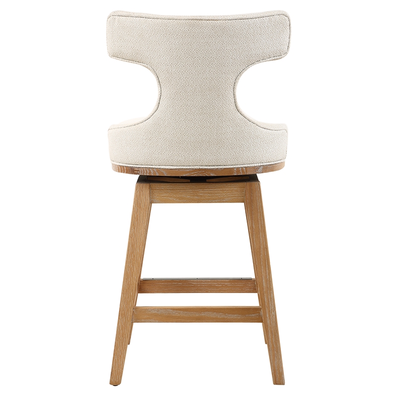 Uttermost Klismos Off White Fabric Counter Stool