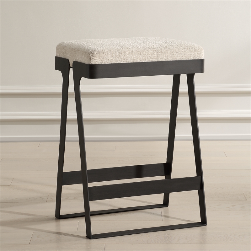 Uttermost Hover Iron Counter Stool in Black