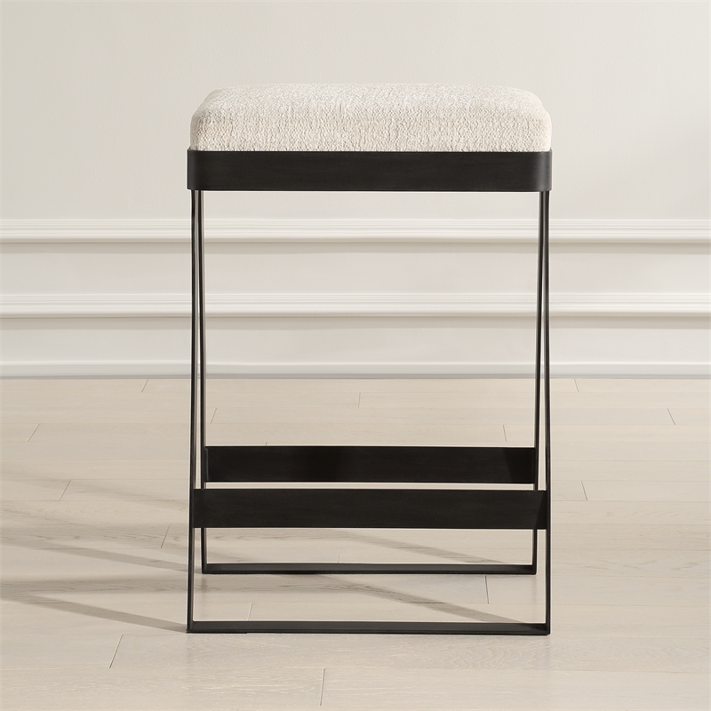 Uttermost Hover Iron Counter Stool in Black
