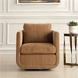 Uttermost Abound Chenille Upholstered Swivel Chair in Ginger