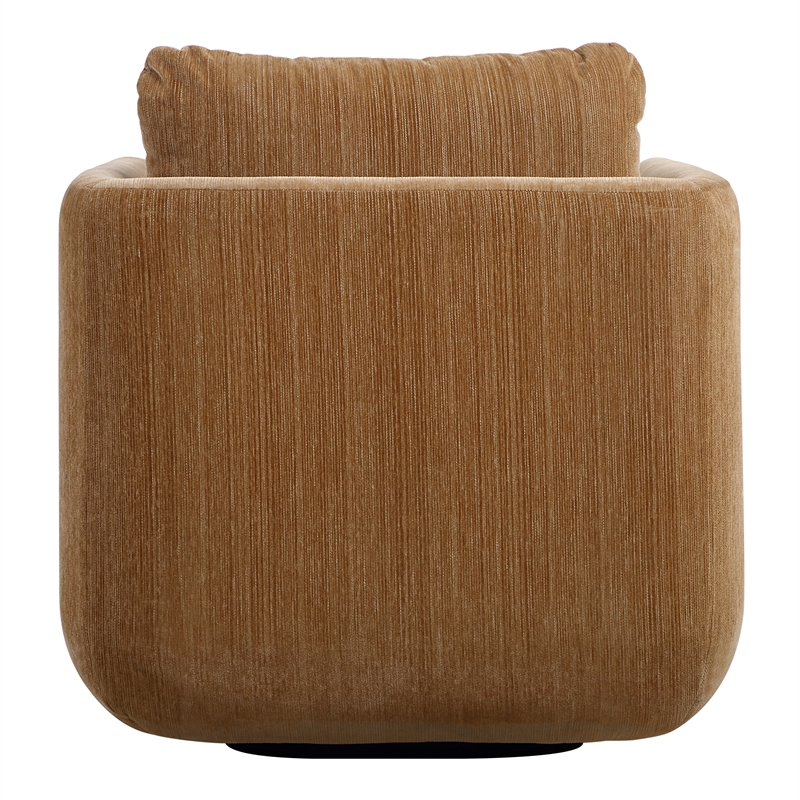 Uttermost Abound Chenille Upholstered Swivel Chair in Ginger