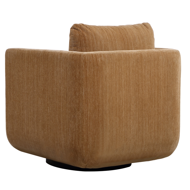 Uttermost Abound Chenille Upholstered Swivel Chair in Ginger