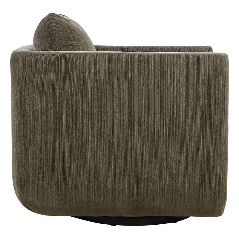 Uttermost Abound Chenille Upholstered Swivel Chair in Herb