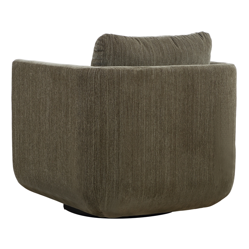 Uttermost Abound Chenille Upholstered Swivel Chair in Herb