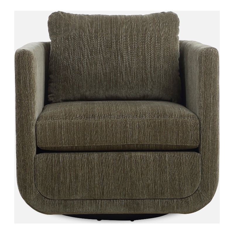 Uttermost Abound Chenille Upholstered Swivel Chair in Herb