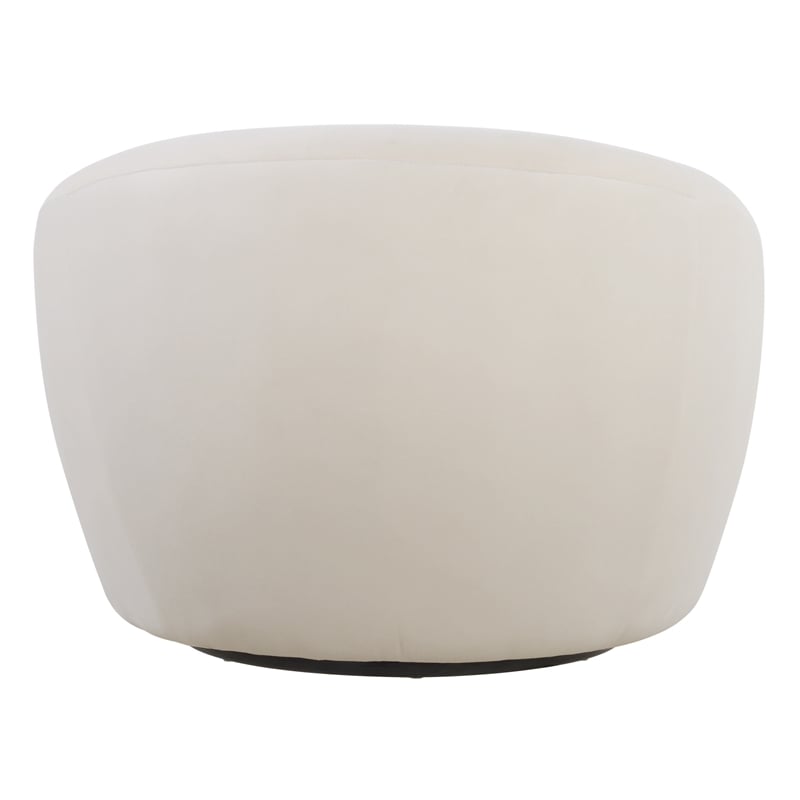 Uttermost DeSoto Polyester Velvet Upholstered Swivel Chair in Cream