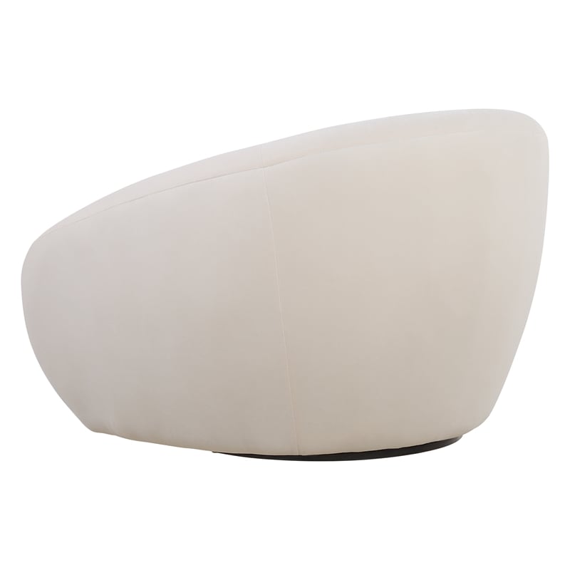 Uttermost DeSoto Polyester Velvet Upholstered Swivel Chair in Cream