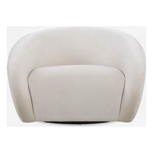 Uttermost DeSoto Polyester Velvet Upholstered Swivel Chair in Cream