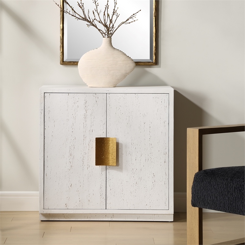 Uttermost Emma 2 Door White Cabinet
