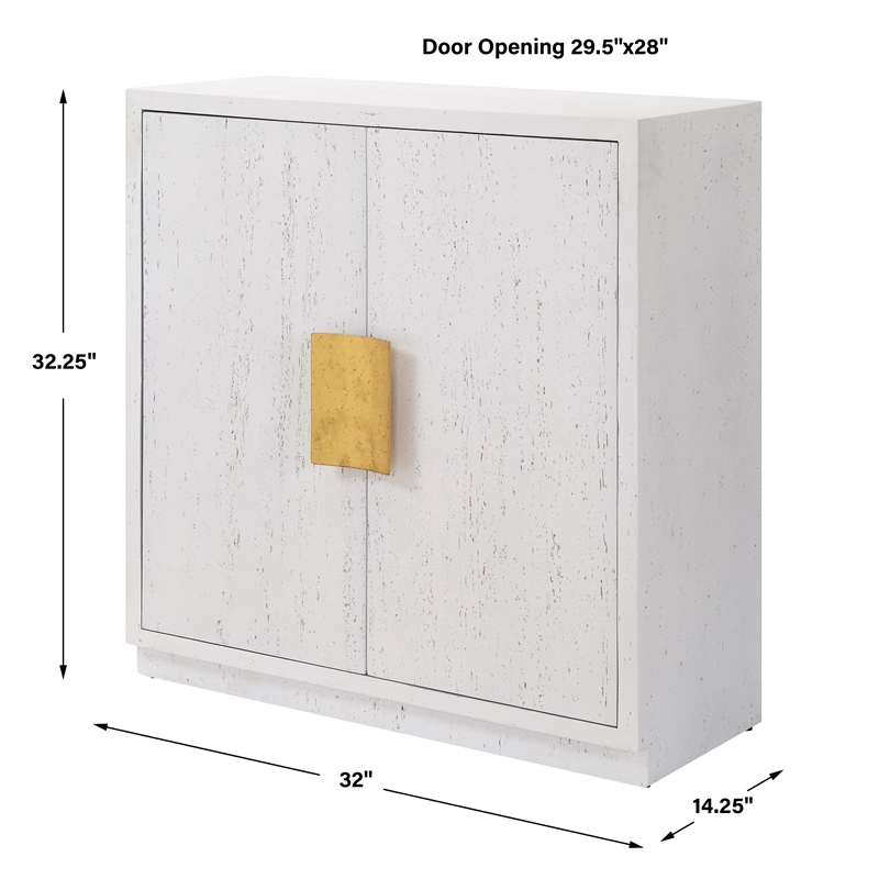 Uttermost Emma 2 Door White Cabinet