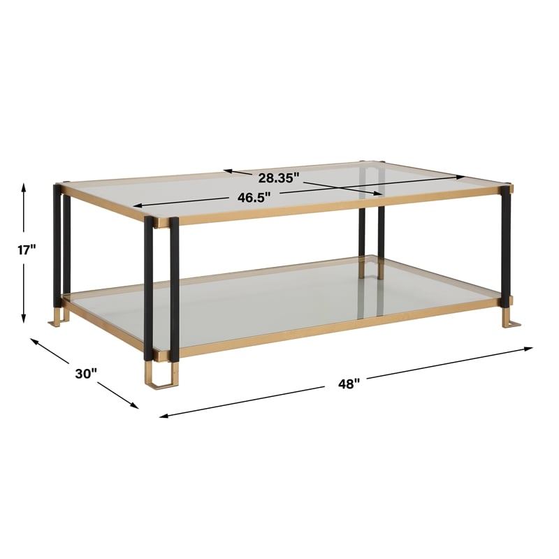 Uttermost Kentmore Glass Coffee Table in Matte Black