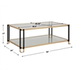 Uttermost Kentmore Glass Coffee Table in Matte Black