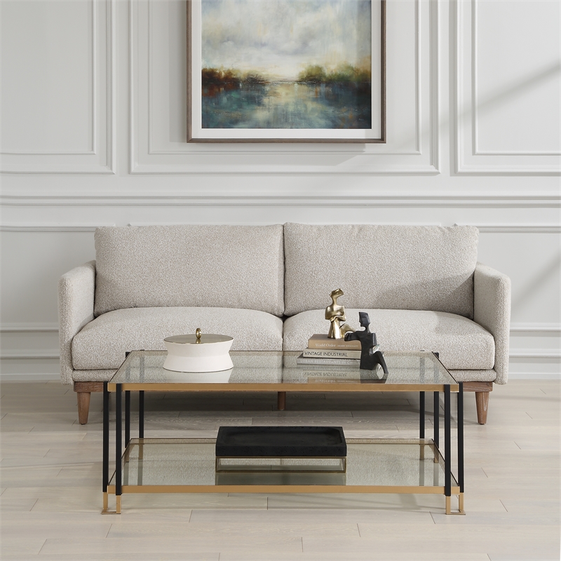 Uttermost Kentmore Glass Coffee Table in Matte Black