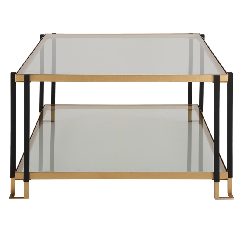 Uttermost Kentmore Glass Coffee Table in Matte Black