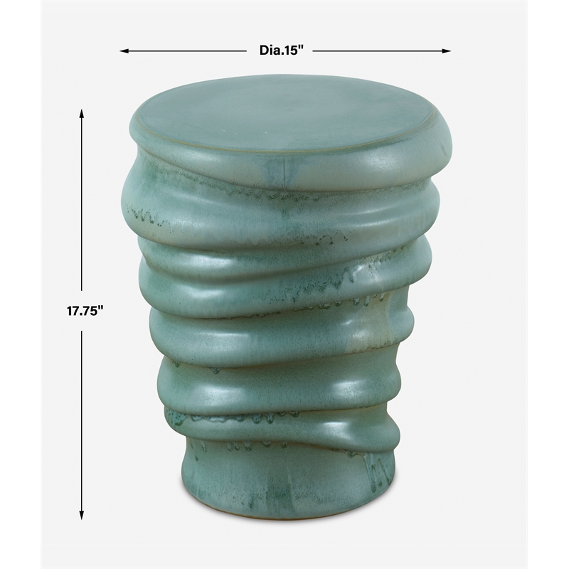 Uttermost Skye Modern Garden Stool in Aqua
