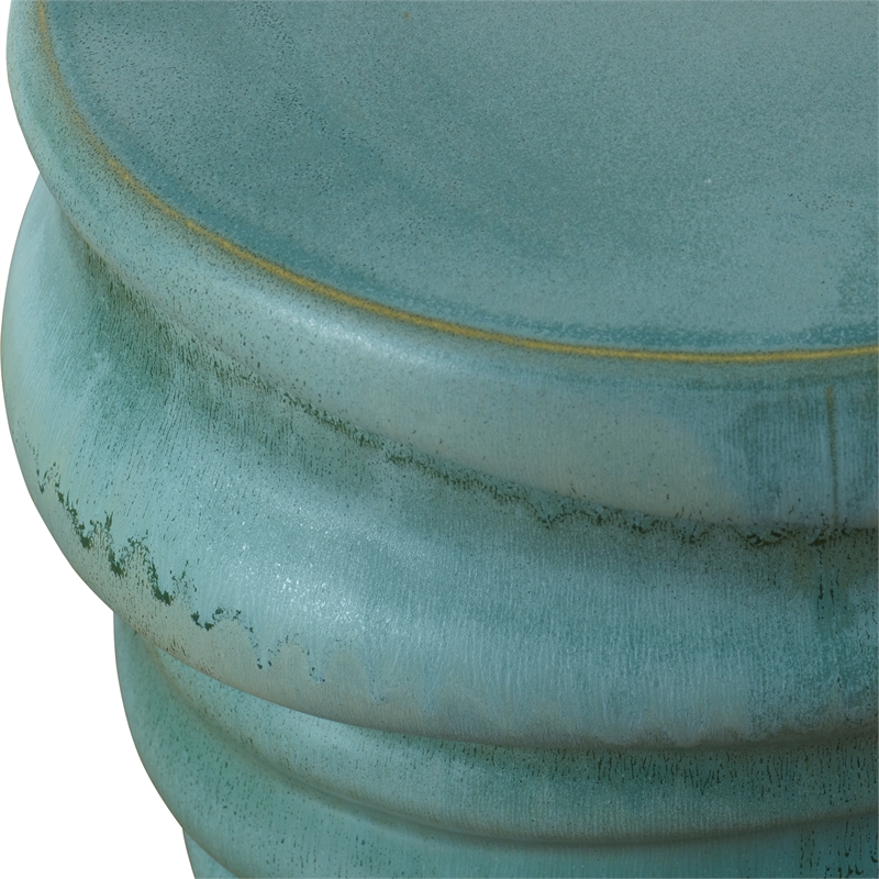 Uttermost Skye Modern Garden Stool in Aqua