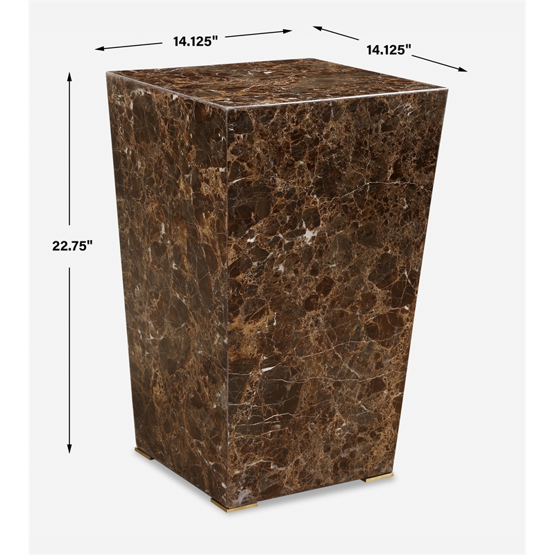 Uttermost Poe Marble Accent Table in Brown