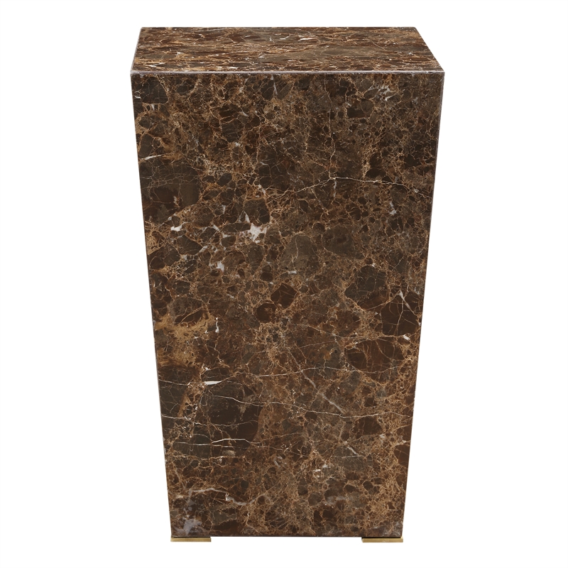 Uttermost Poe Marble Accent Table in Brown