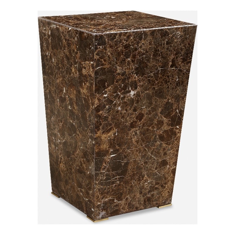 Uttermost Poe Marble Accent Table in Brown