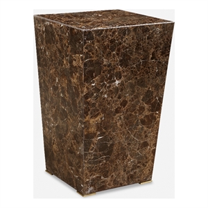 Uttermost Poe Marble Accent Table in Brown