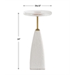 Uttermost Sora Glass Drink Table in White