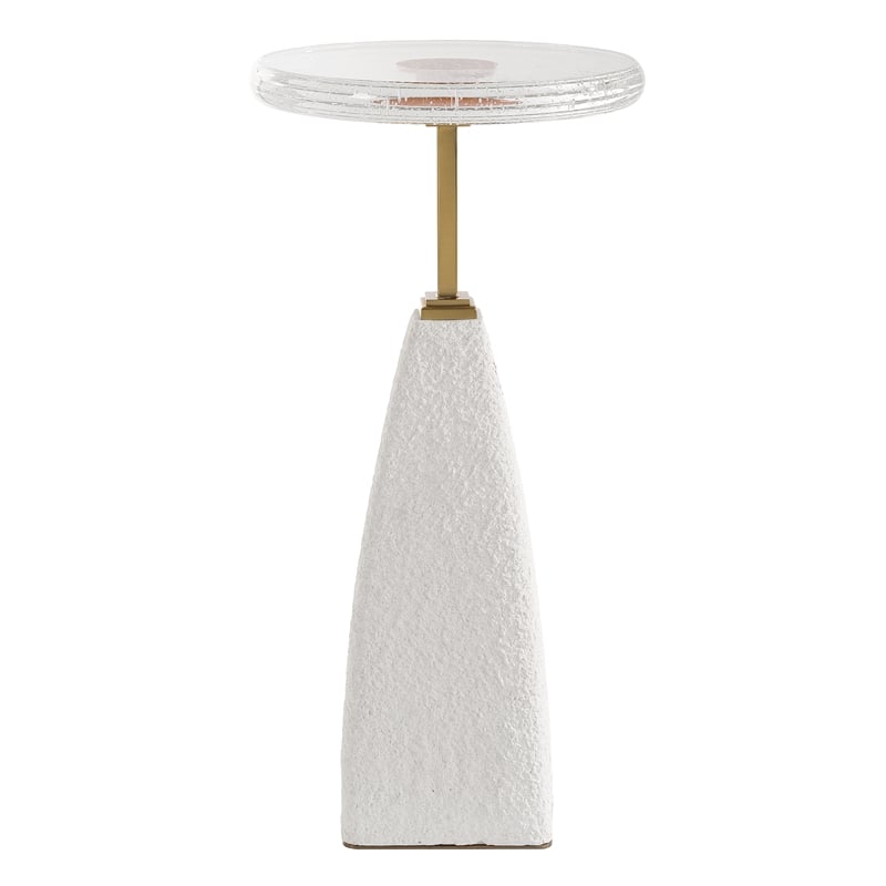Uttermost Sora Glass Drink Table in White