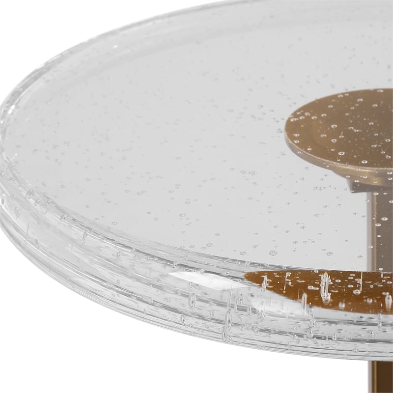 Uttermost Sora Glass Drink Table in White