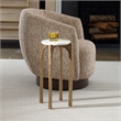 Uttermost Vivi Marble Drink Table in Antique Brass