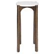 Uttermost Vivi Marble Drink Table in Antique Brass