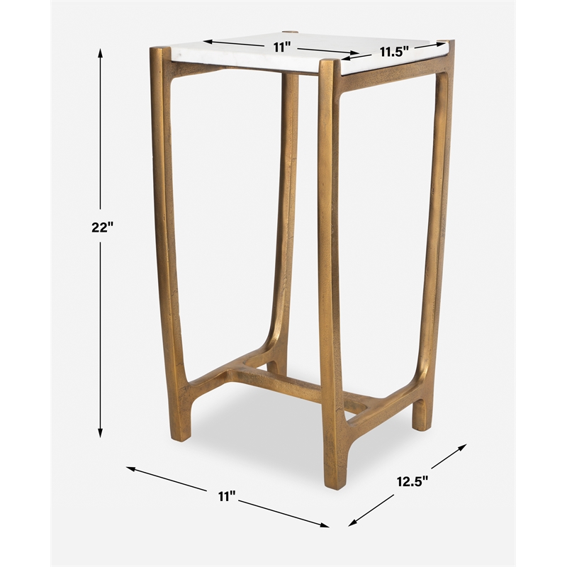 Uttermost Affinity White Marble Accent Table