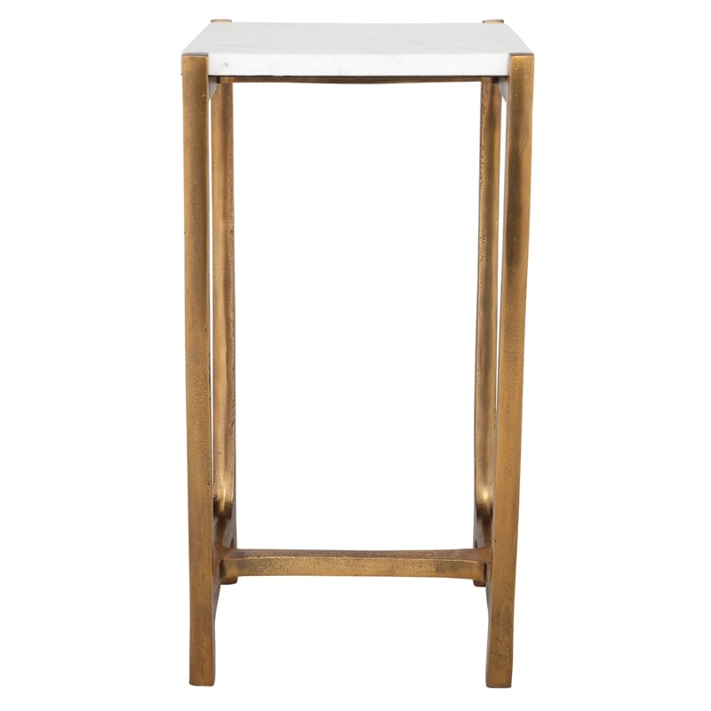 Uttermost Affinity White Marble Accent Table