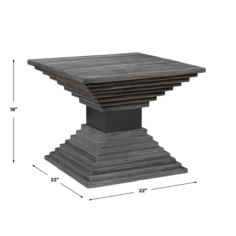 Uttermost Andes Wooden Geometric Accent Table in Gray