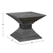 Uttermost Andes Wooden Geometric Accent Table in Gray